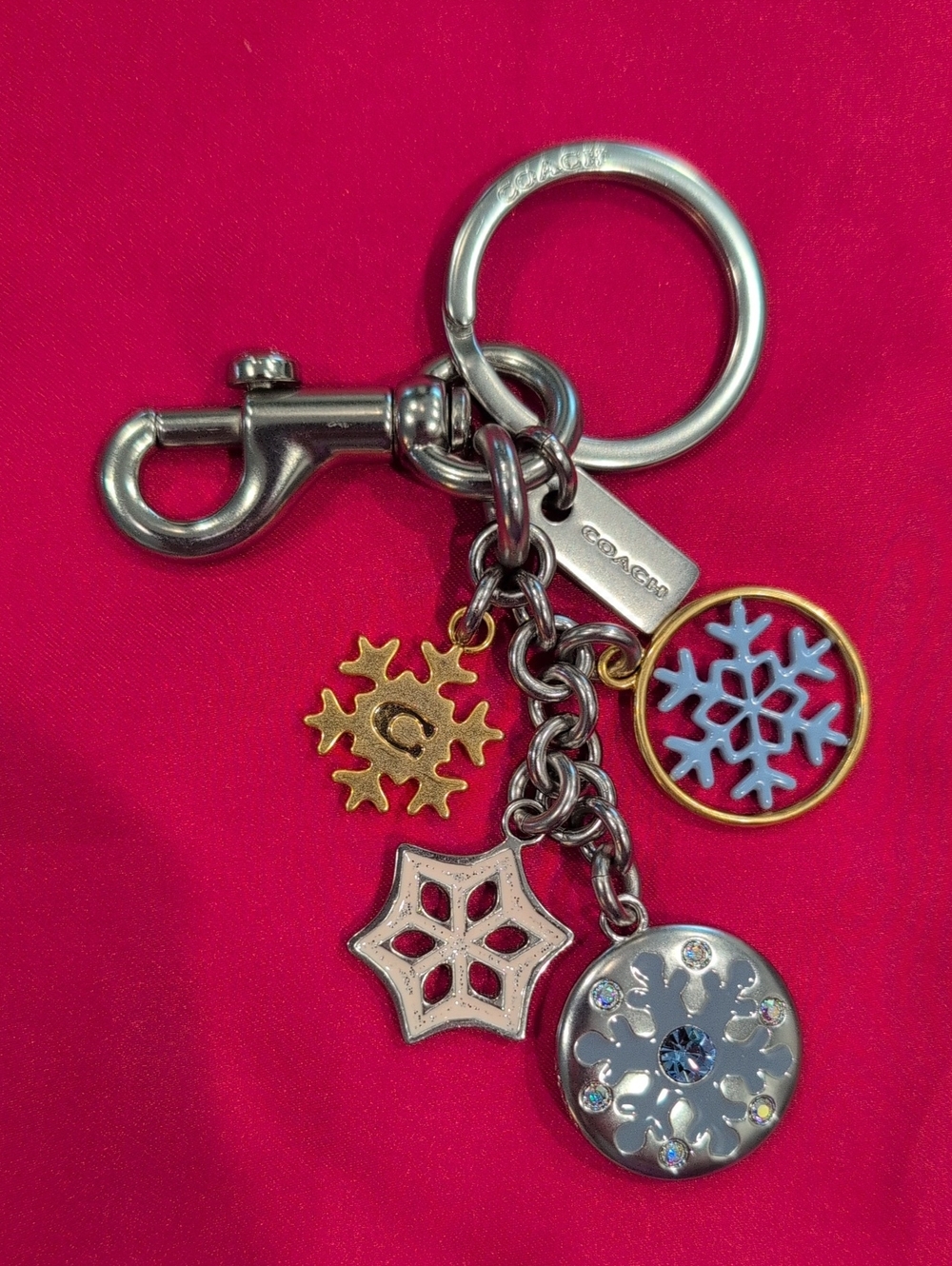 Coach Snowflakes Key Ring Bag Charm